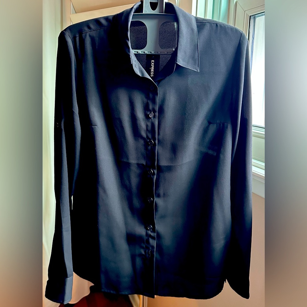 Black Express Slim Dress Shirt